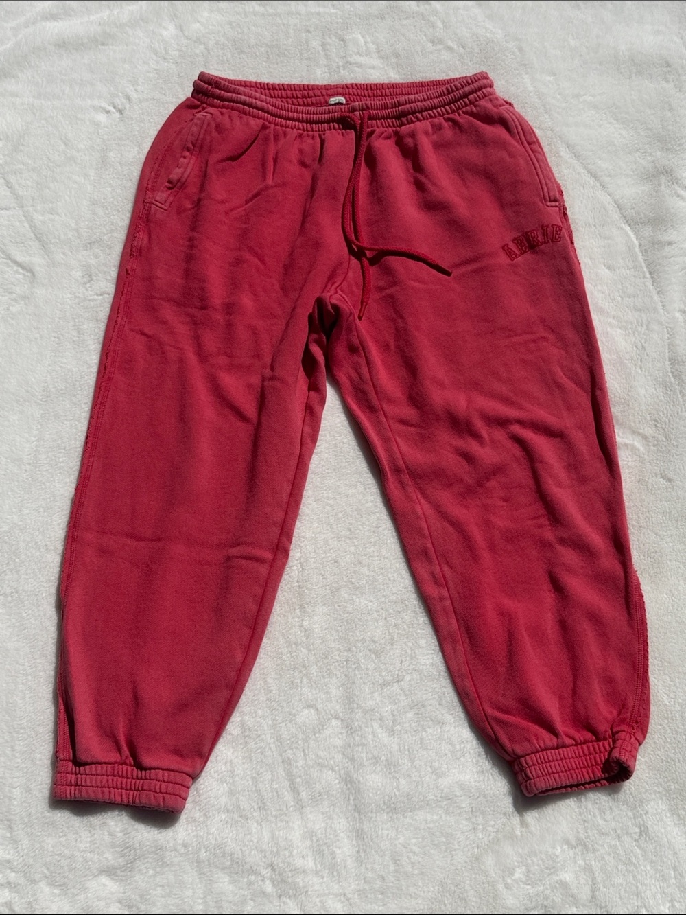 aerie Red Fleece Joggers